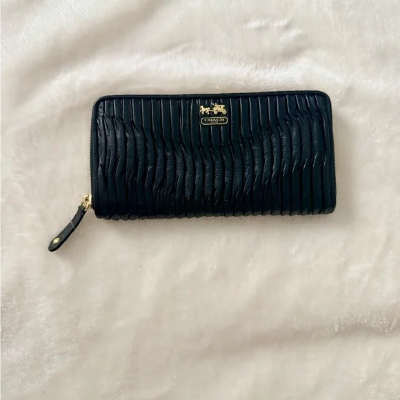 Coach Black Pleated Wallet - Picture 2 of 4